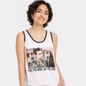 NWOT Schitts Creek Mens Tank Top Size M "I Like the Wine, Not the Label"